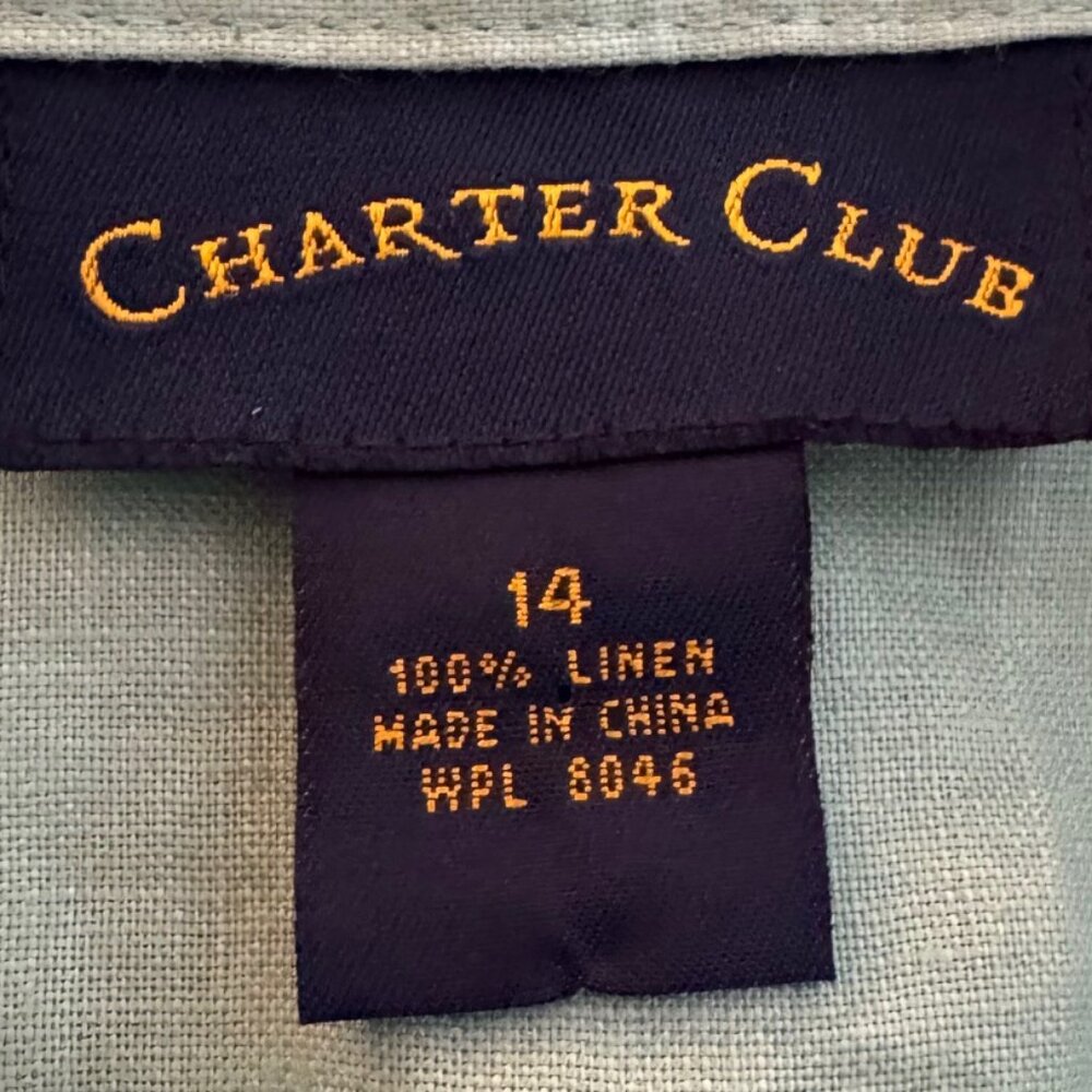 Charter Club NWT Linen Summer Two Piece Pantsuit Set Size 14 - Picture 13 of 16